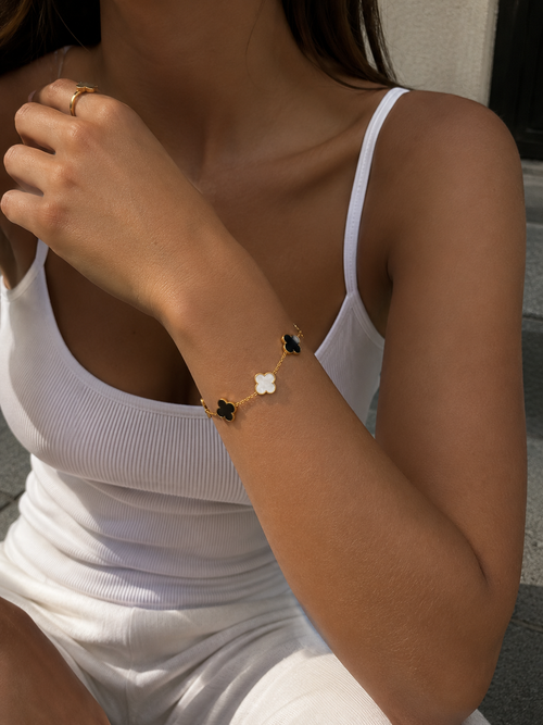 Black & White Clover Armband