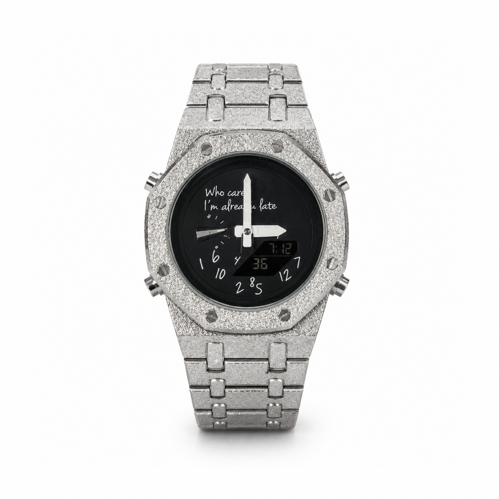 Who Cares – Silver & Black Watch