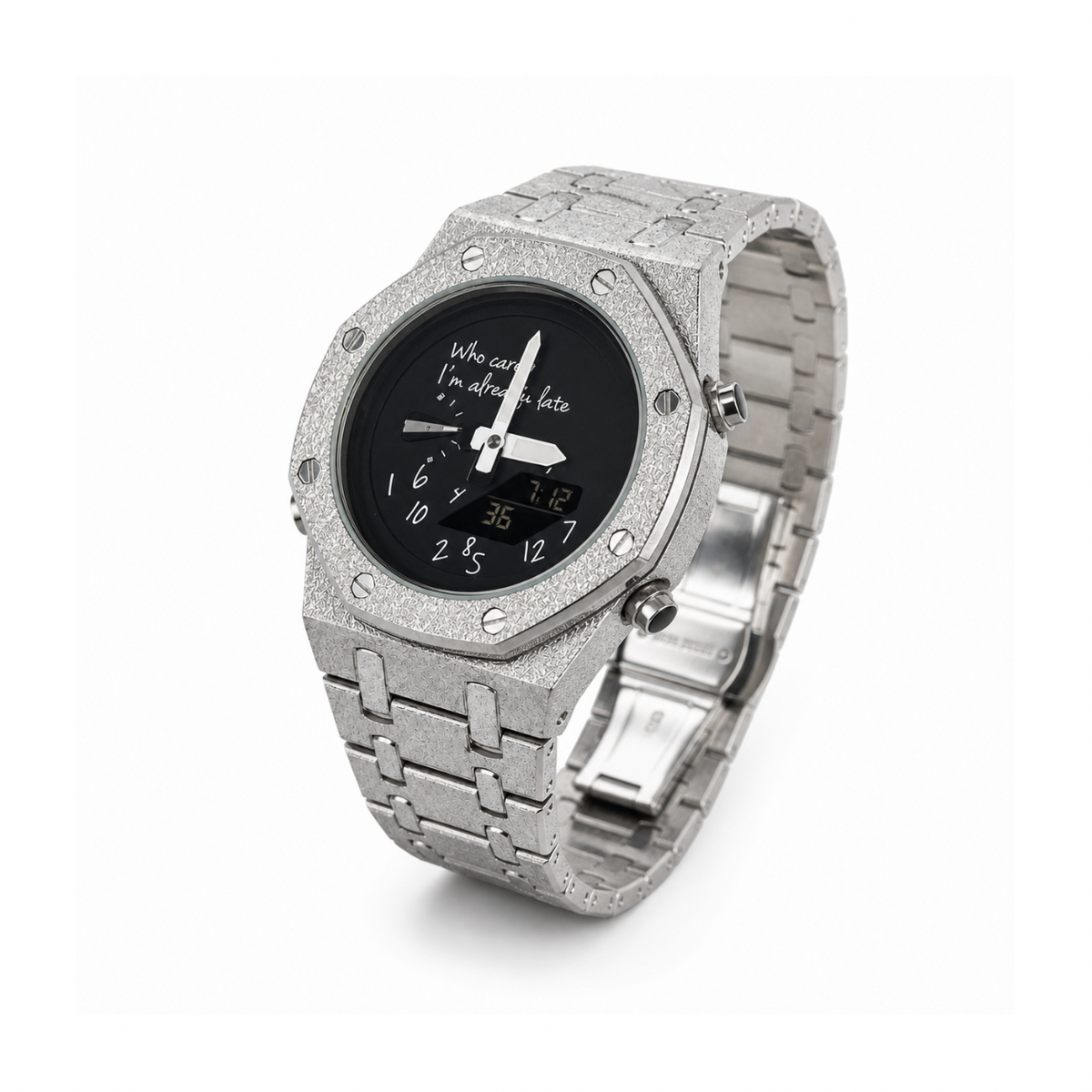 Who Cares – Silver & Black Watch