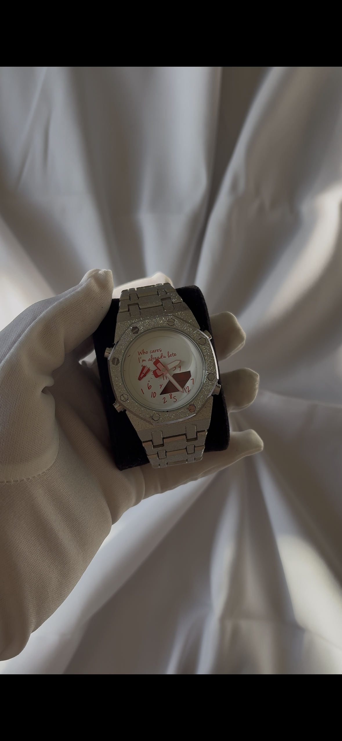 Who Cares – Silver & Red Watch